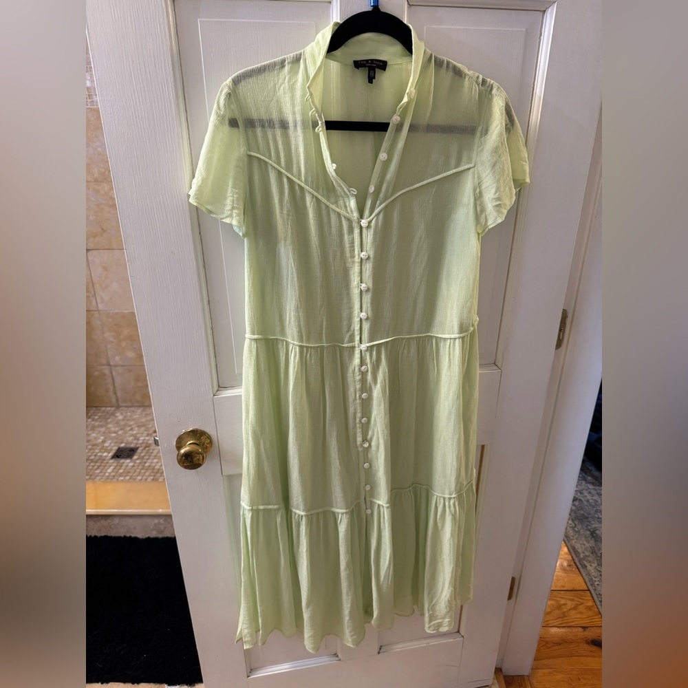 Rag & Bone Libby Dress Light Green Button-Down Dress XS